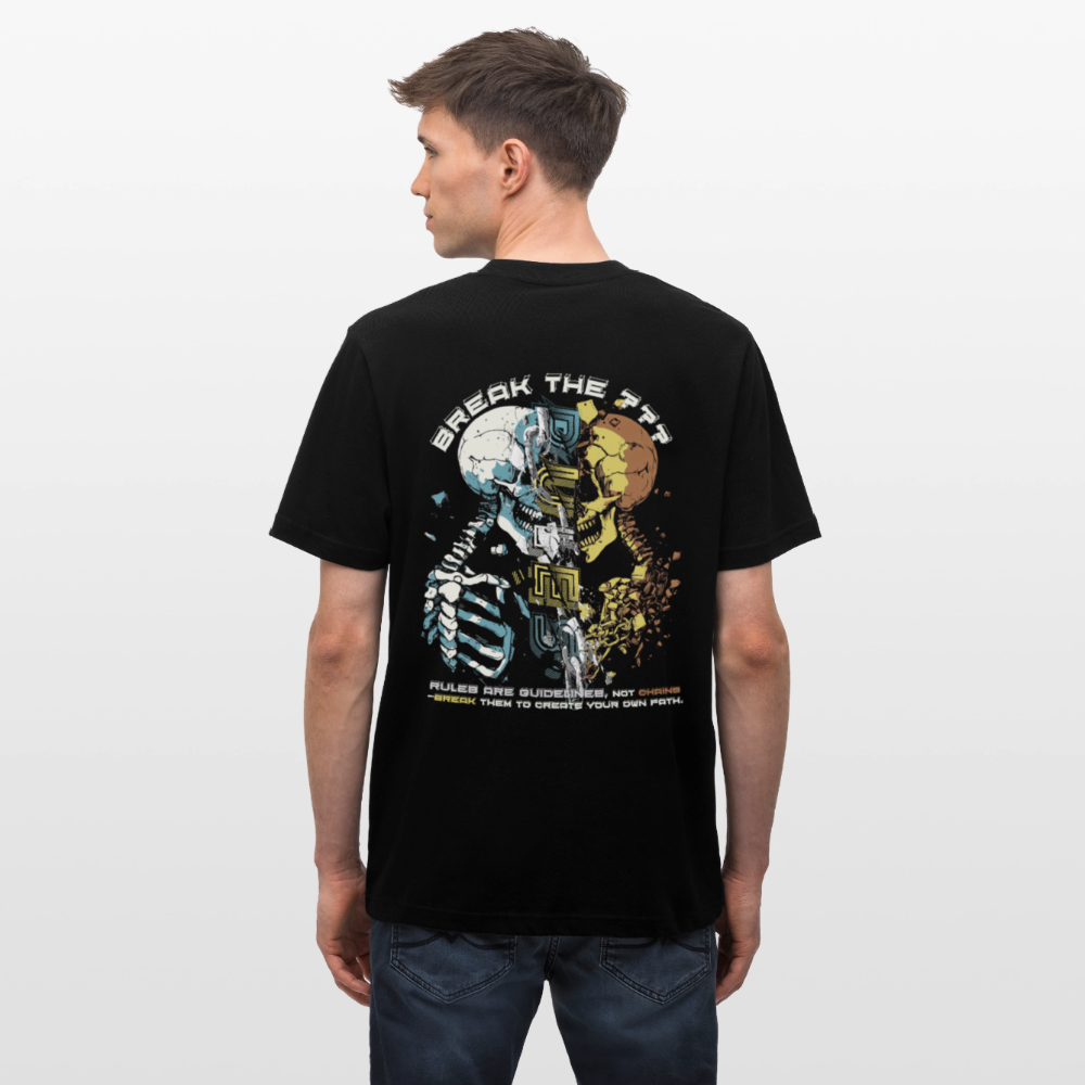 Fujin, Totenkopf, 1st | Essential, Relaxed Fit Unisex Bio T-Shirt - Schwarz