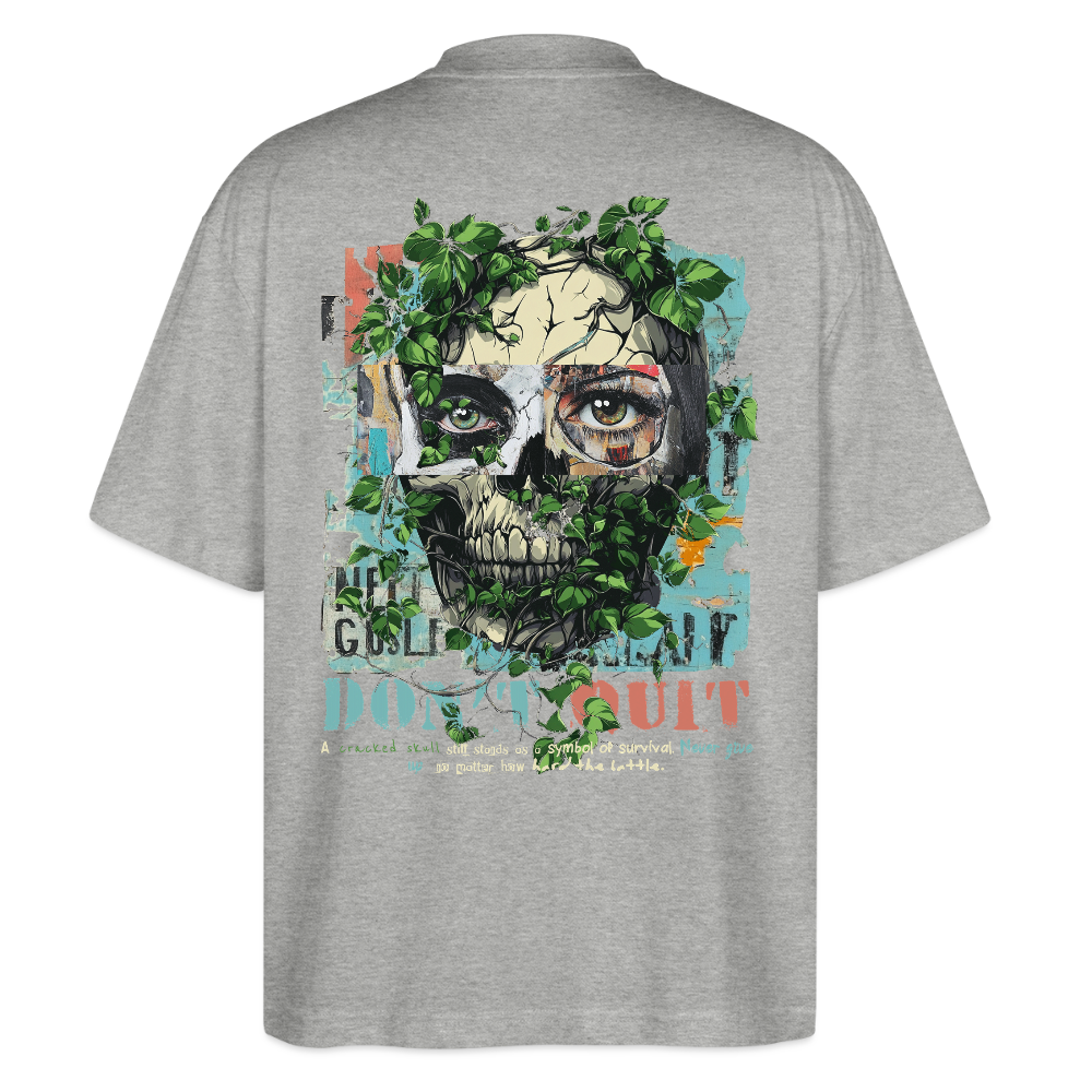 Persephi, Totenkopf, 1st | Blaster, Oversize Bio T-Shirt, Unisex - Grau meliert