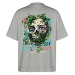 Persephi, Totenkopf, 1st | Blaster, Oversize Bio T-Shirt, Unisex - Grau meliert