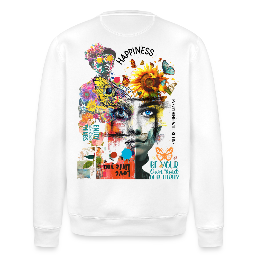 Verdantis, Blaue Augen, 1st | Roller, Unisex Bio-Sweatshirt - Weiß