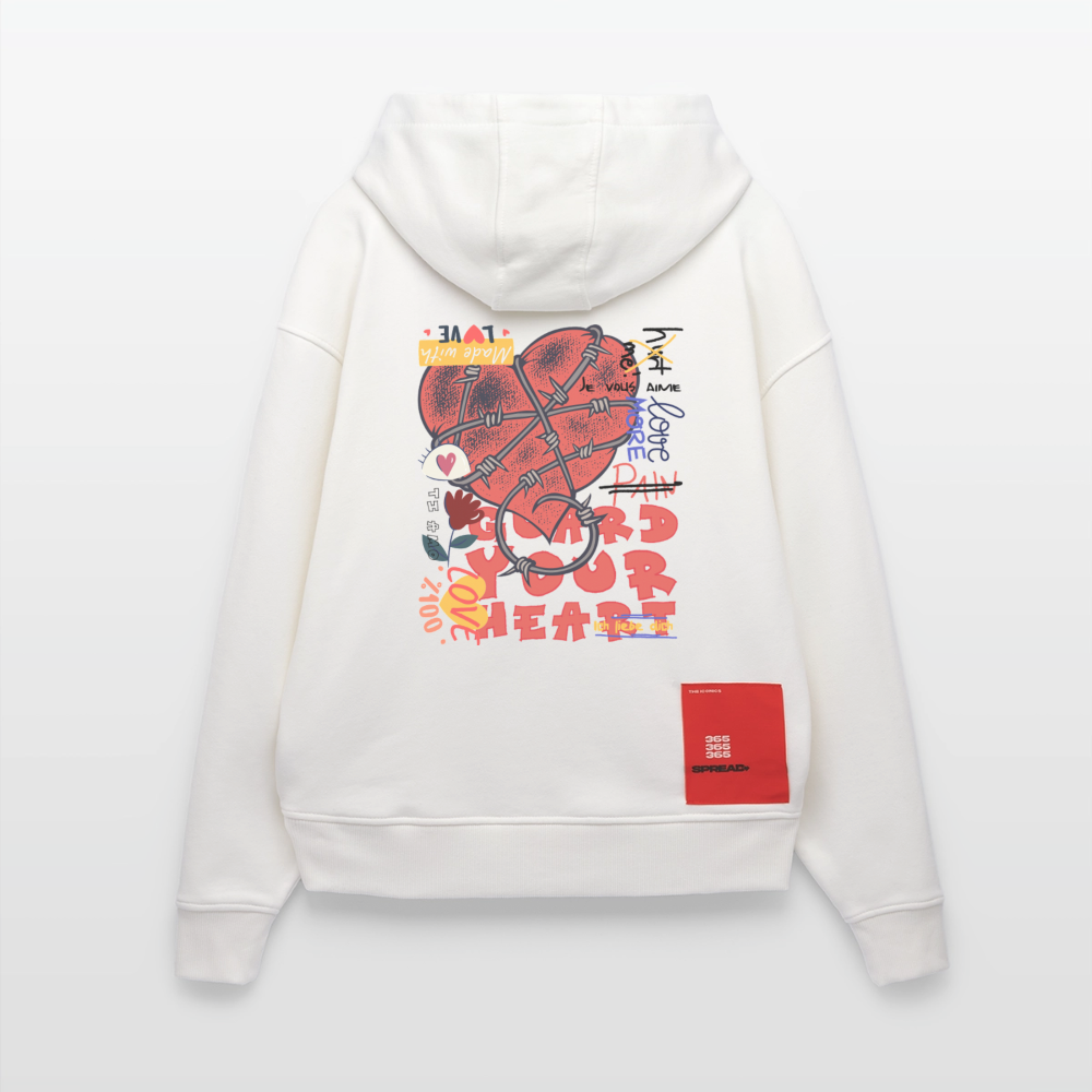 Orvandir, Herz, 1st | Heavyweight Oversized Bio Hoodie, Unisex - OFF WHITE