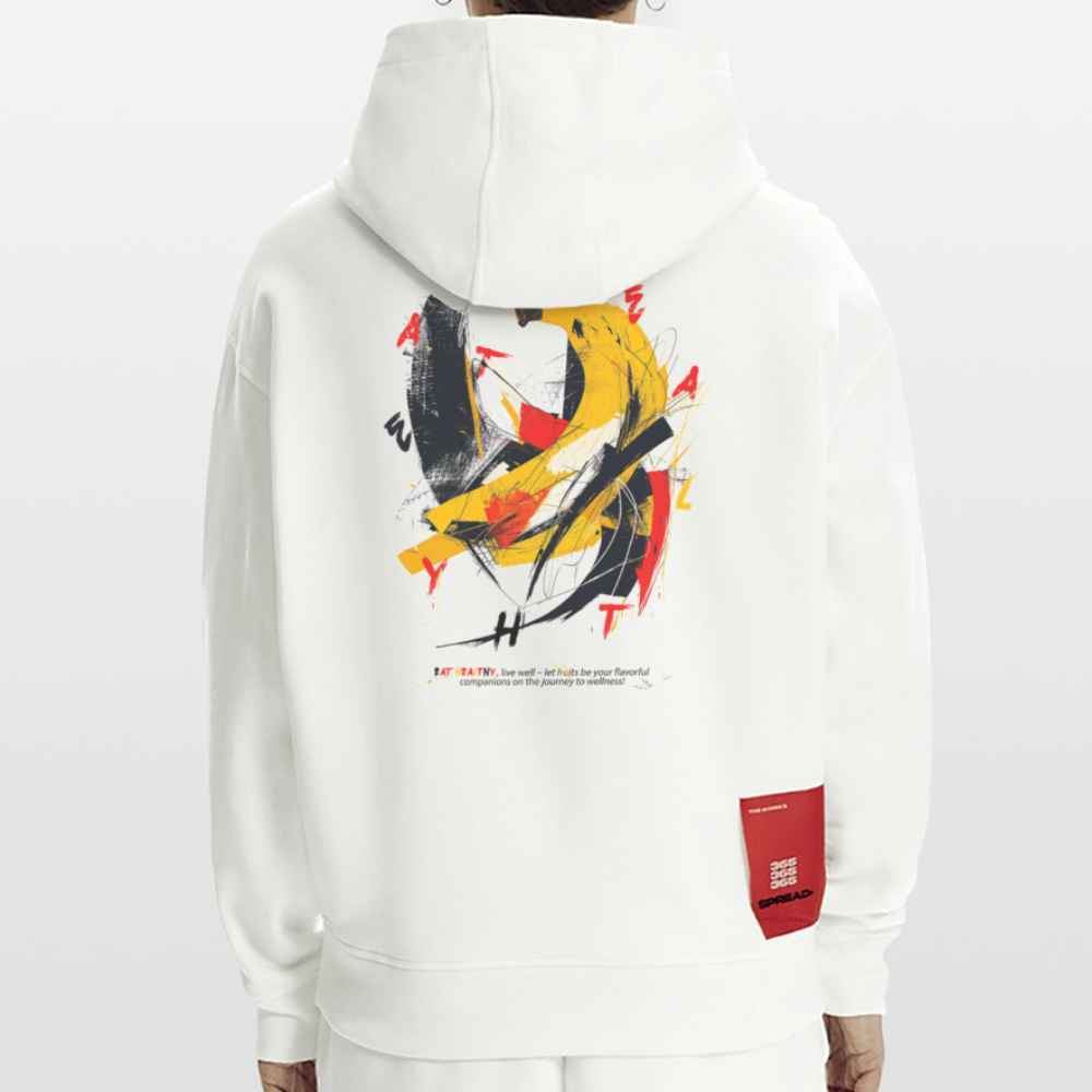 Quasaris, Banane, 1st | Heavyweight Oversized Bio Hoodie, Unisex - OFF WHITE