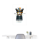 Siriothis, Schmetterling, 1st | Poster 60x90 cm - Weiß
