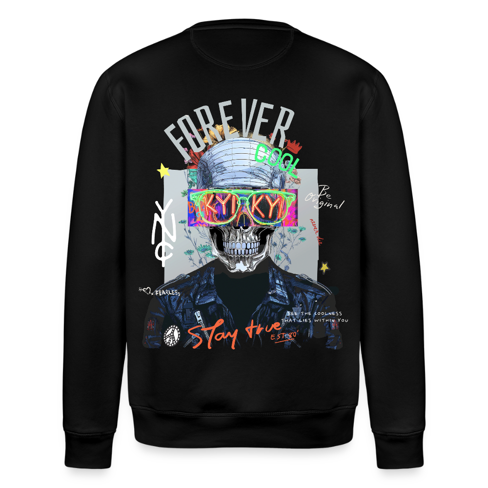 Fenriswolf, Totenkopf, 1st | Roller, Unisex Bio-Sweatshirt - Schwarz
