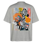 Aresia, Zebra, 1st | Blaster, Oversize Bio T-Shirt, Unisex - Grau meliert