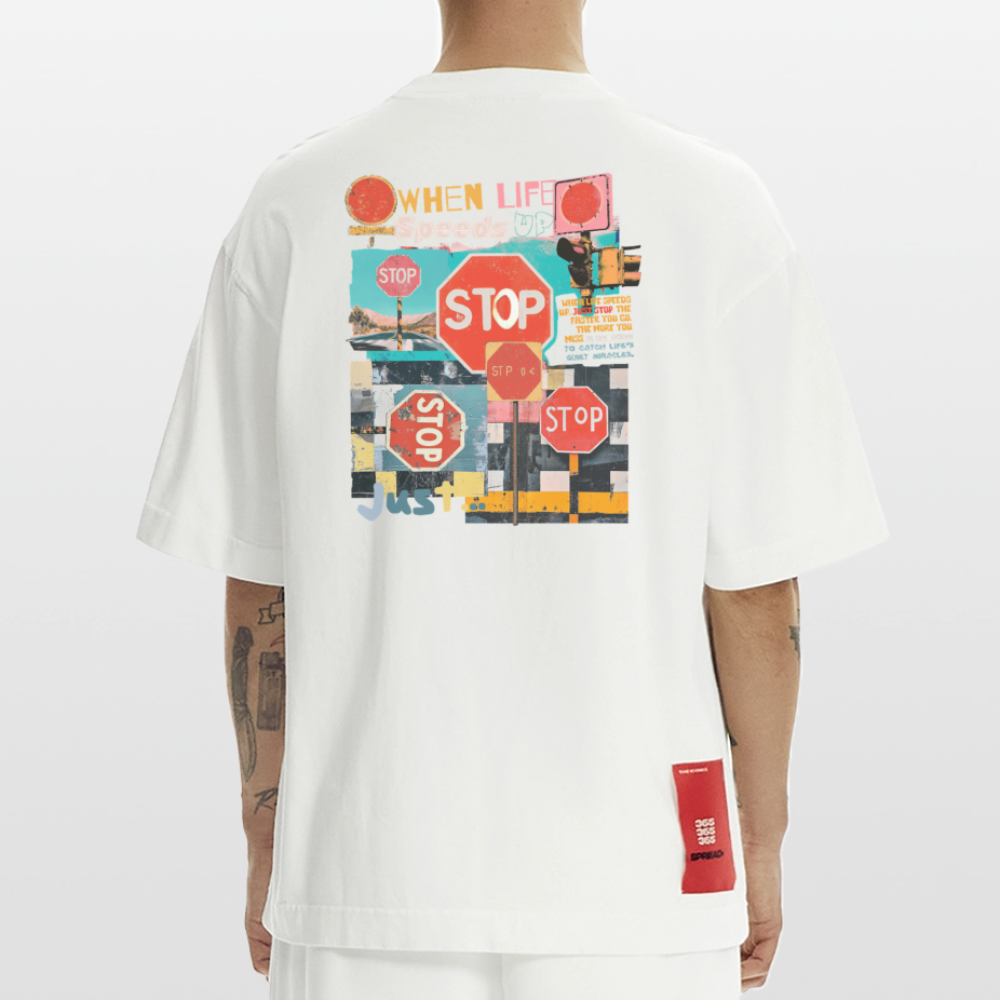 Solvarion, Stopp, 1st | Heve, Heavyweight Oversized Bio T-Shirt, Unisex - OFF WHITE