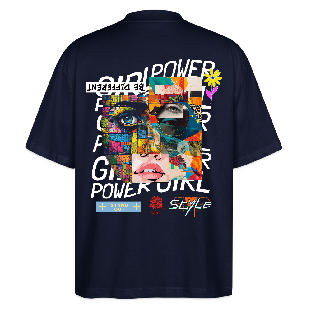 Xizir, Gesicht, 1st | Blaster, Oversize Bio T-Shirt, Unisex - Navy