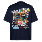 Xizir, Gesicht, 1st | Blaster, Oversize Bio T-Shirt, Unisex - Navy