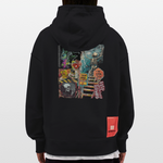 Tangaroa , Skelet, 1st | Heavyweight Oversized Bio Hoodie, Unisex - SOLID BLACK