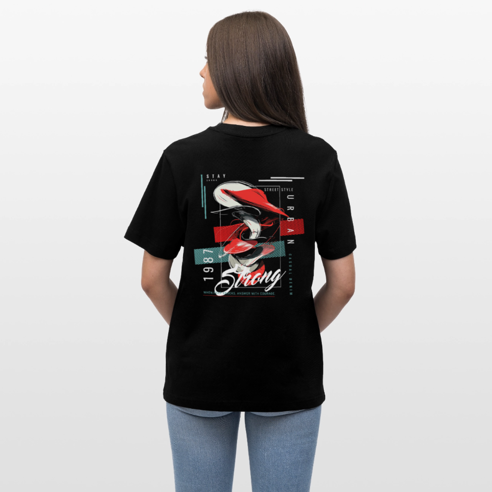 Guanyin, Muschel, 1st | Essential, Relaxed Fit Unisex Bio T-Shirt - Schwarz