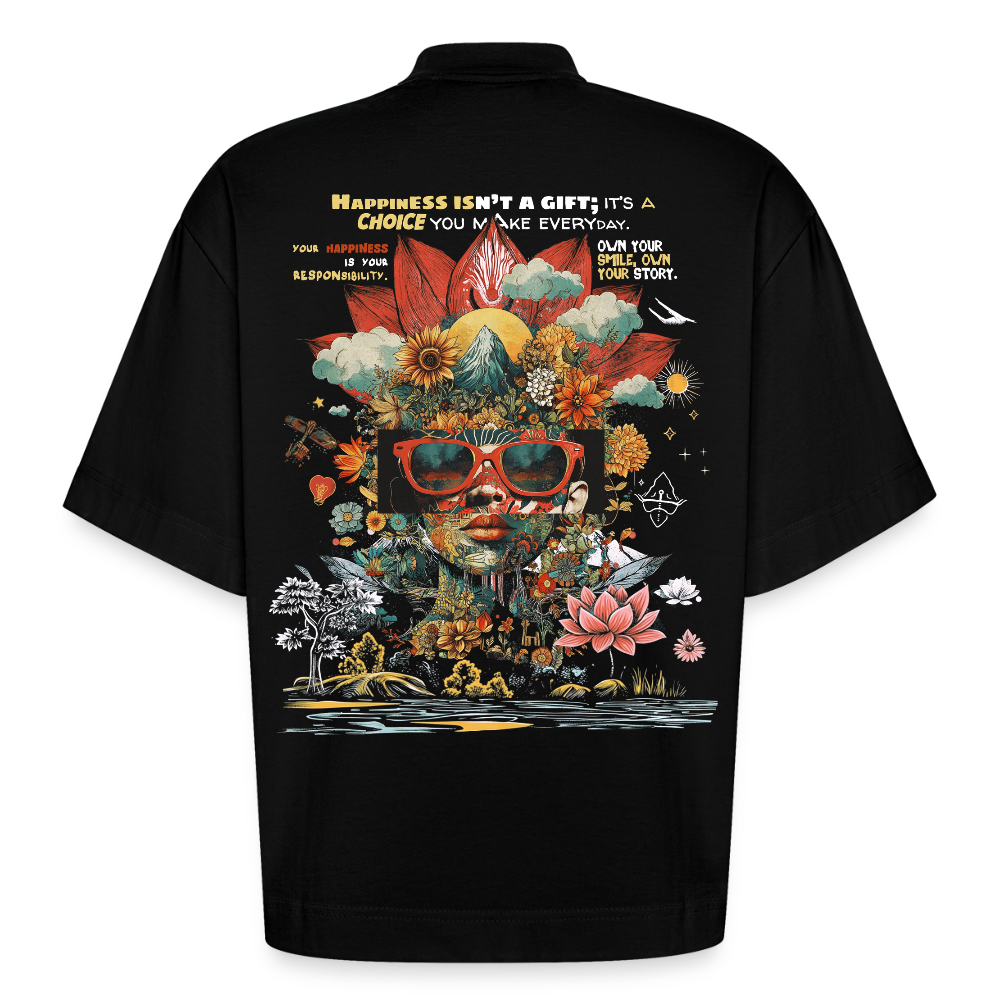 Ix Chel , Natur, 1st | Boxy, Heavyweight Bio T-Shirt, Unisex - SOLID BLACK