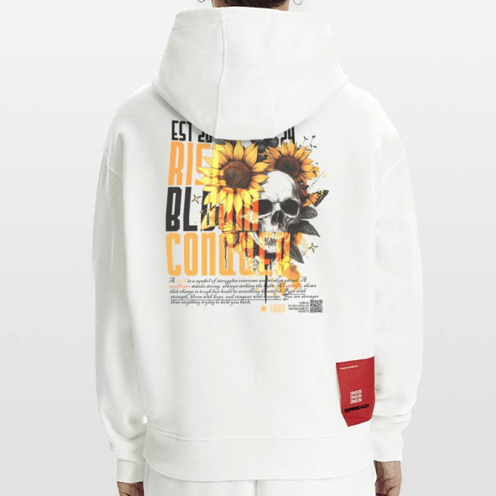 Umbraxion, Sonnenblume, 1st | Heavyweight Oversized Bio Hoodie, Unisex - OFF WHITE
