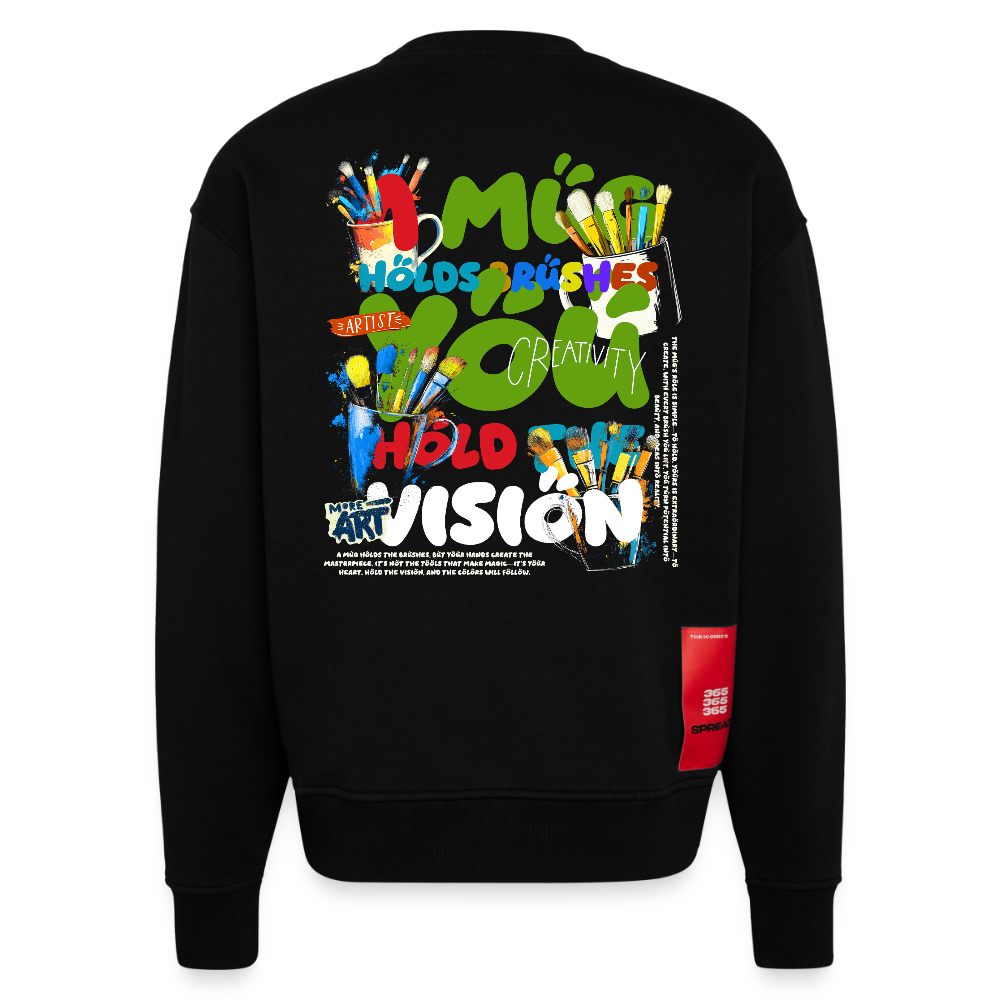 Thesean, Pinsel, 1st | Heavyweight Oversized Bio Sweater, Unisex - SOLID BLACK