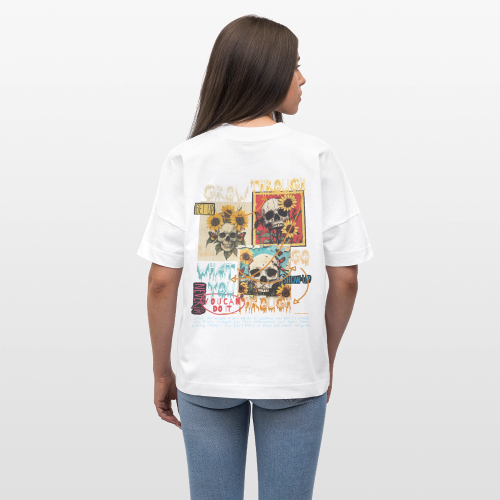 Odysseus2, Totenköpfe, 1st | Blaster, Oversize Bio T-Shirt, Unisex - Weiß