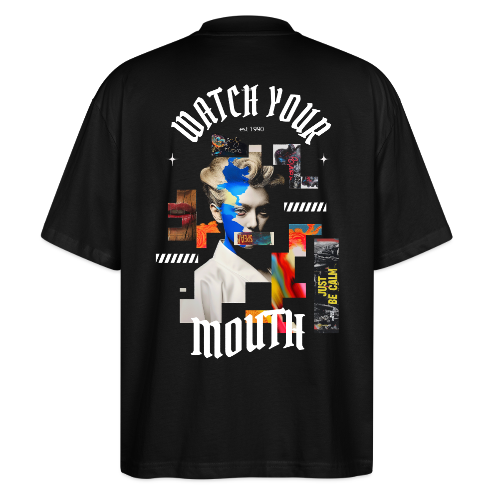 Dewrês, Frau, 1st | Blaster, Oversize Bio T-Shirt, Unisex - Schwarz