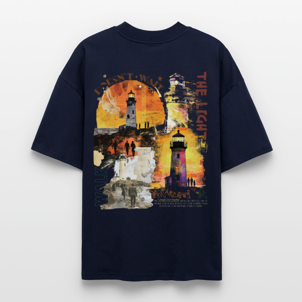 Morian, Leuchtturm, 1st | Blaster, Oversize Bio T-Shirt, Unisex - Navy
