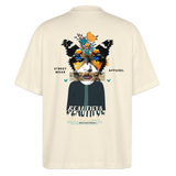 Siriothis, Schmetterling, 1st | Blaster, Oversize Bio T-Shirt, Unisex - Weißgrau