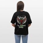 Amaterasu , Engelsflügel, 1st | Blaster, Oversize Bio T-Shirt, Unisex - Schwarz