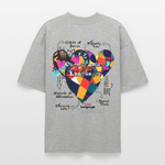 Baldurion, Herzen, 1st | Blaster, Oversize Bio T-Shirt, Unisex - Grau meliert