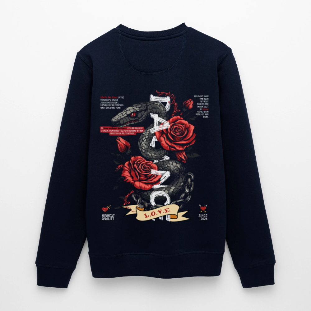 Hephani, Schlange, 1st | Roller, Unisex Bio-Sweatshirt - Navy