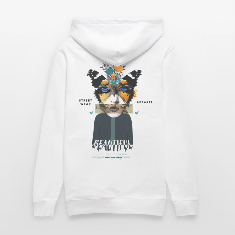 Siriothis, Schmetterling, 1st | Cruiser, Unisex Bio-Hoodie - Weiß