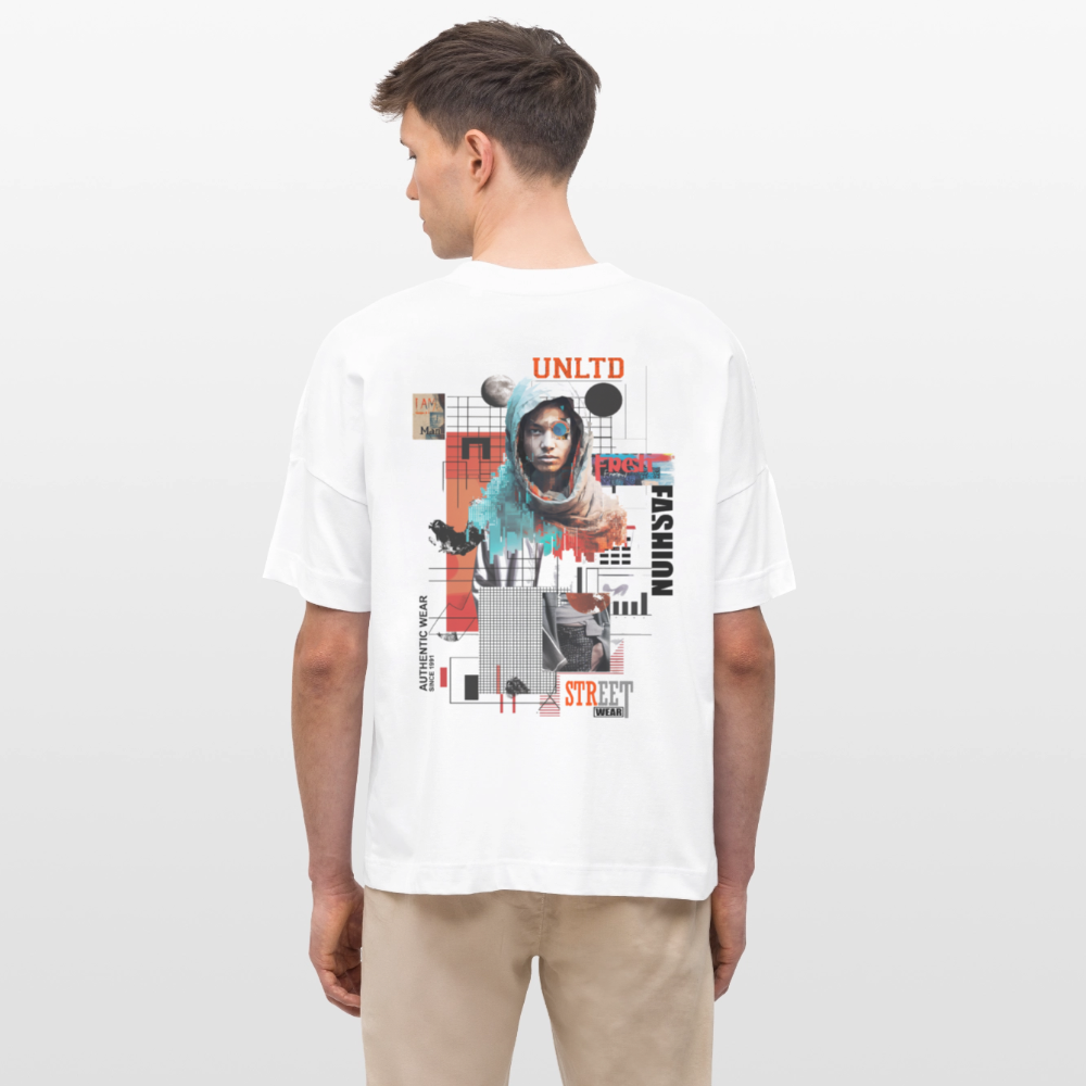 Celestrion, Cyborg, 1st | Blaster, Oversize Bio T-Shirt, Unisex - Weiß
