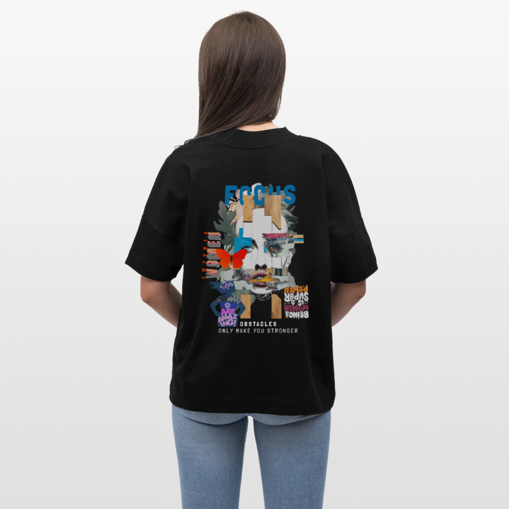Nerthus, Gesicht, 1st | Blaster, Oversize Bio T-Shirt, Unisex - Schwarz