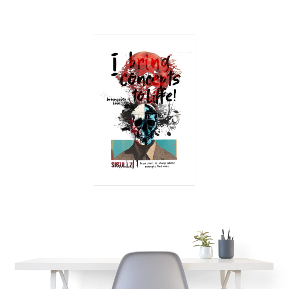 Titanis, Totenkopf, 1st | Poster 60x90 cm - Weiß