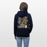 Huitzilopochtli, Gesichter, 1st | Cruiser, Unisex Bio-Hoodie - Navy