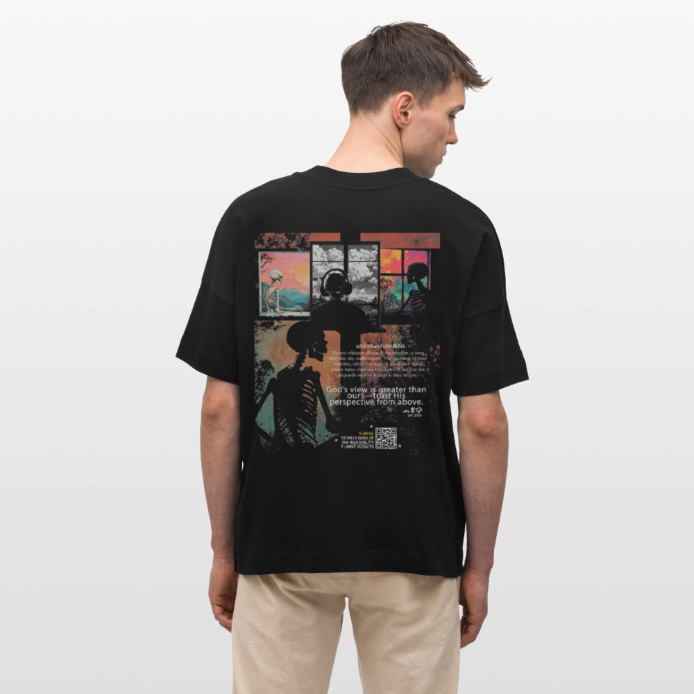 Erosan, Fenster, 1st | Blaster, Oversize Bio T-Shirt, Unisex - Schwarz