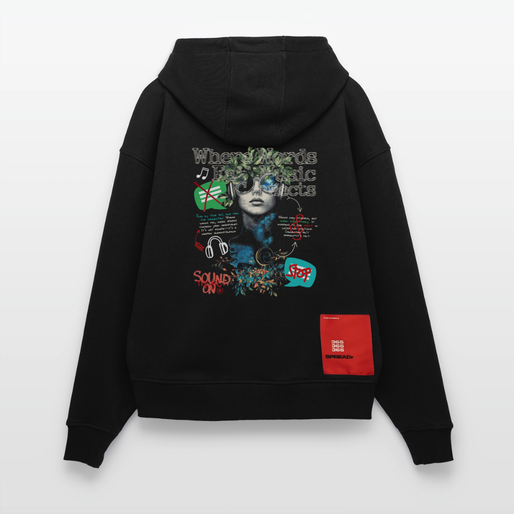 Apollan, Musik, 1st | Heavyweight Oversized Bio Hoodie, Unisex - SOLID BLACK