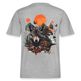 Vaermundis, Wolf, 1st | Essential, Relaxed Fit Unisex Bio T-Shirt - Grau meliert