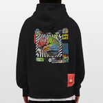 Apollon, Gehirn, 1st | Heavyweight Oversized Bio Hoodie, Unisex - SOLID BLACK