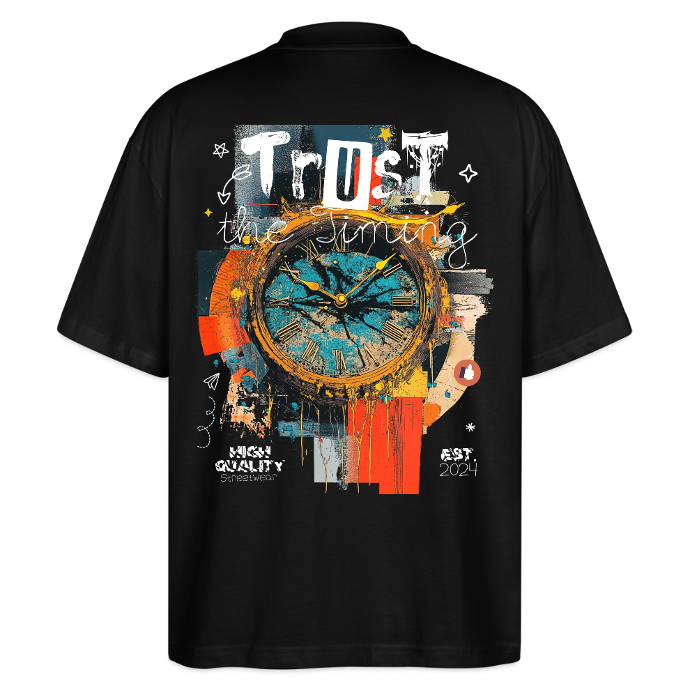 Demeteros, Uhr, 1st | Blaster, Oversize Bio T-Shirt, Unisex - Schwarz
