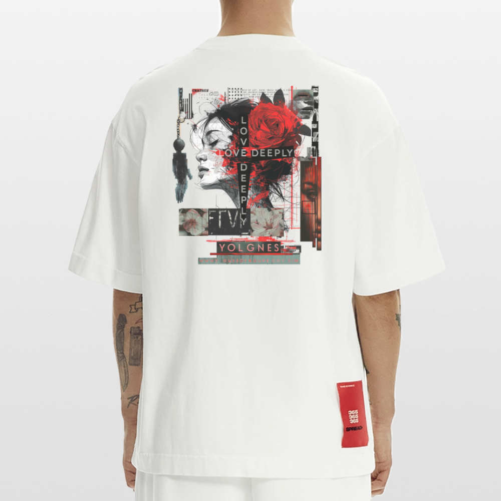 Dracorius, Liebe, 1st | Heve, Heavyweight Oversized Bio T-Shirt, Unisex - OFF WHITE