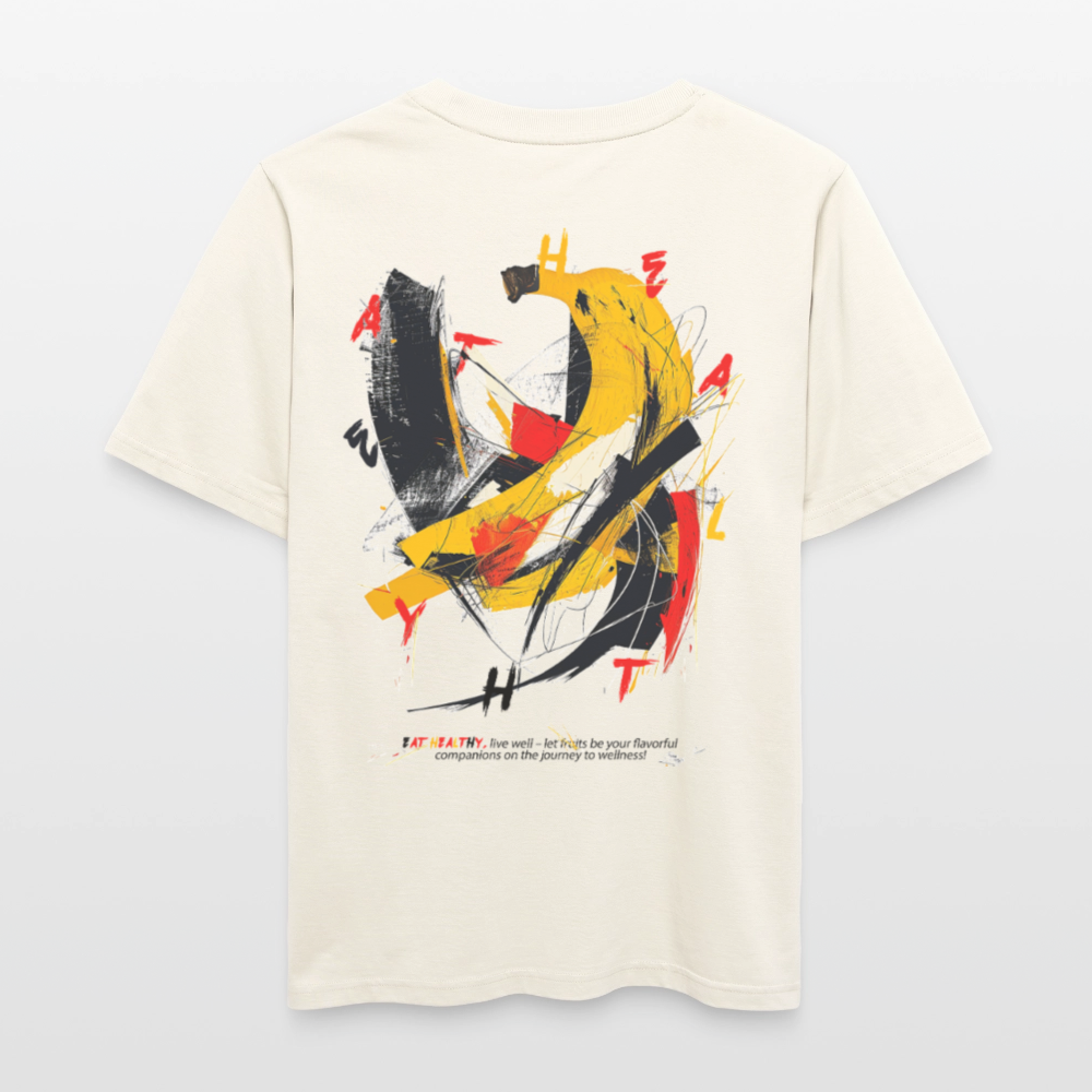 Quasaris, Banane, 1st | Essential, Relaxed Fit Unisex Bio T-Shirt - Naturweiß 