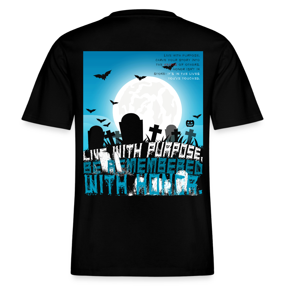 Themisan, Friedhof, 1st | Essential, Relaxed Fit Unisex Bio T-Shirt - Schwarz