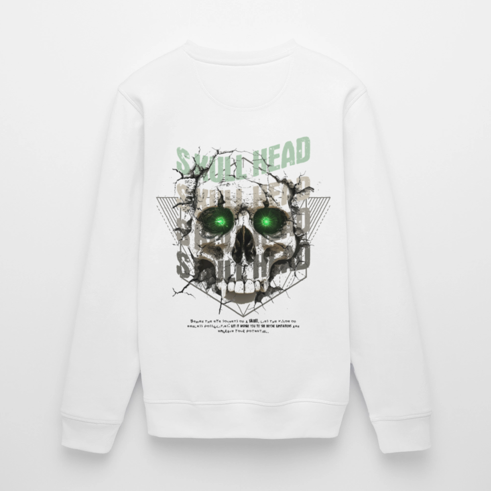 Gliesaron, Totenkopf, 1st | Roller, Unisex Bio-Sweatshirt - Weiß