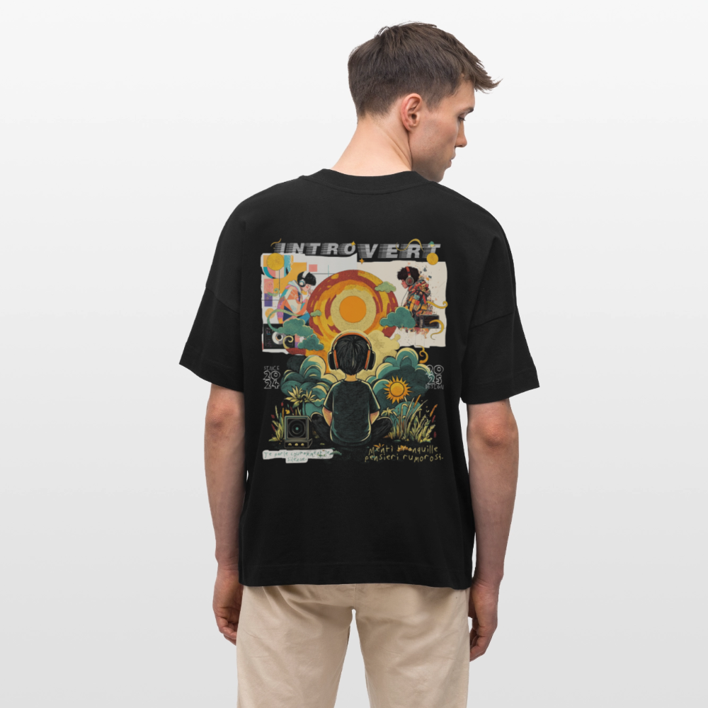Hermesan, Kindheit, 1st | Blaster, Oversize Bio T-Shirt, Unisex - Schwarz