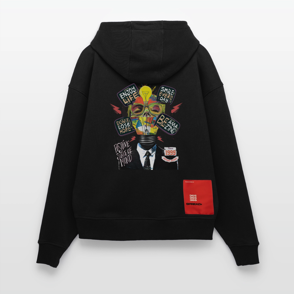 Dandan, Glühbirne, 1st | Heavyweight Oversized Bio Hoodie, Unisex - SOLID BLACK