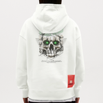 Gliesaron, Totenkopf, 1st | Heavyweight Oversized Bio Hoodie, Unisex - OFF WHITE