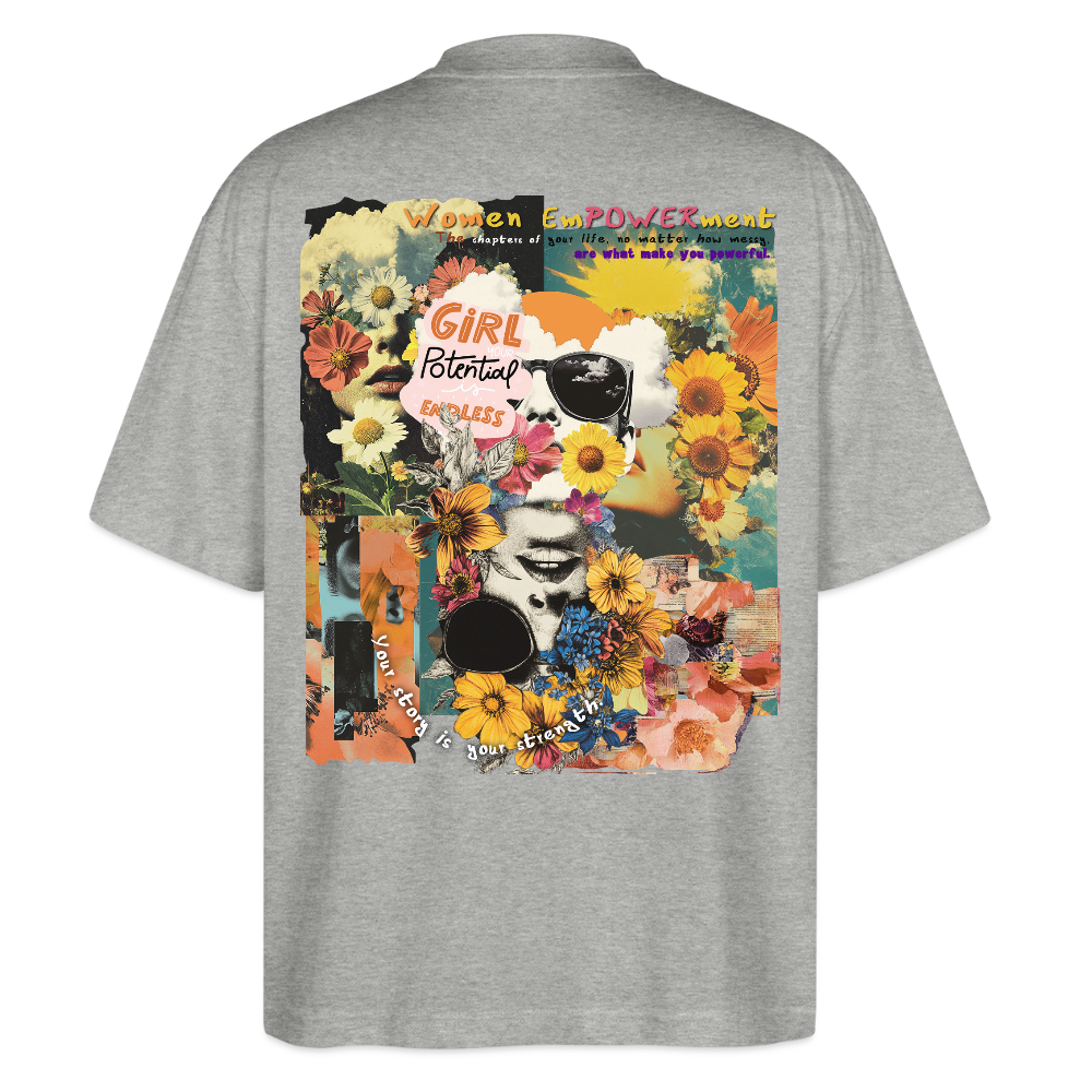 Vaelthar, Blumen, 1st | Blaster, Oversize Bio T-Shirt, Unisex - Grau meliert