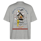Durnamar, Vogel, 1st | Blaster, Oversize Bio T-Shirt, Unisex - Grau meliert
