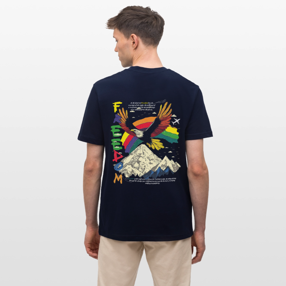 Susanoo, Adler, 1st | Essential, Relaxed Fit Unisex Bio T-Shirt - Navy