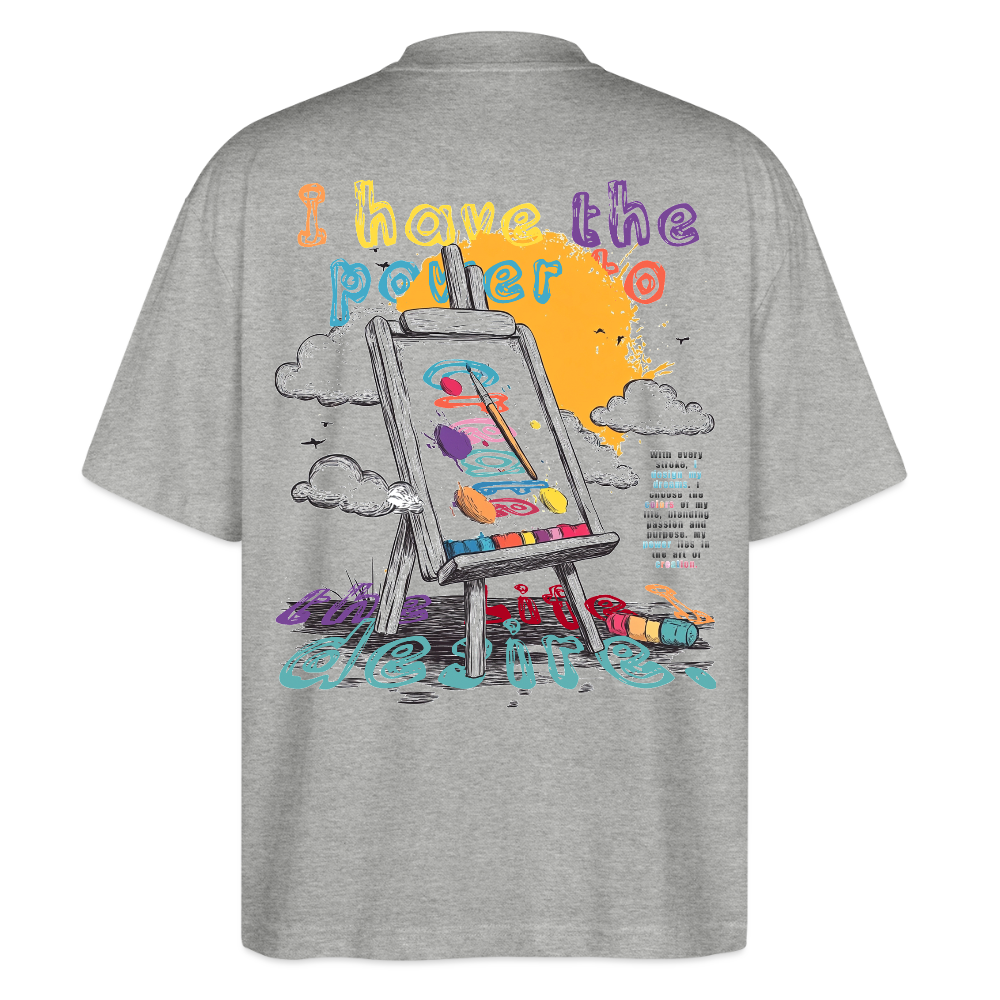Noctharius, Malen, 1st | Blaster, Oversize Bio T-Shirt, Unisex - Grau meliert