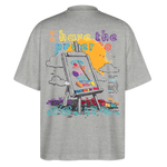 Noctharius, Malen, 1st | Blaster, Oversize Bio T-Shirt, Unisex - Grau meliert