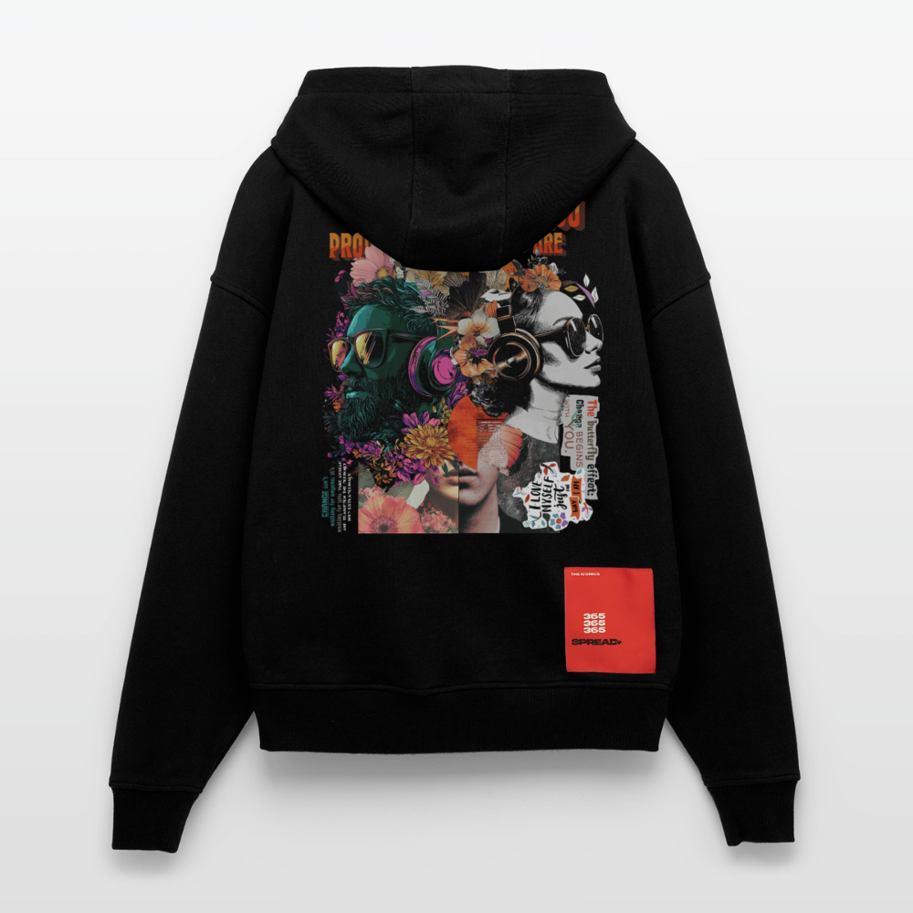 Qareen, Sonnenbrille, 1st | Heavyweight Oversized Bio Zip Hoodie, Unisex - SOLID BLACK