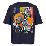 Aresia, Zebra, 1st | Breezy, Oversized Unisex T-Shirt - Navy