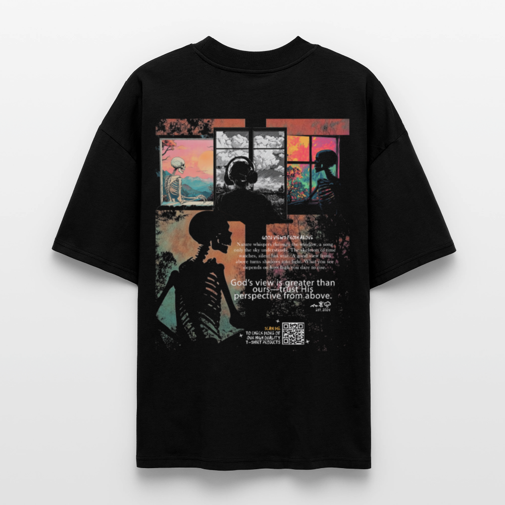 Erosan, Fenster, 1st | Blaster, Oversize Bio T-Shirt, Unisex - Schwarz