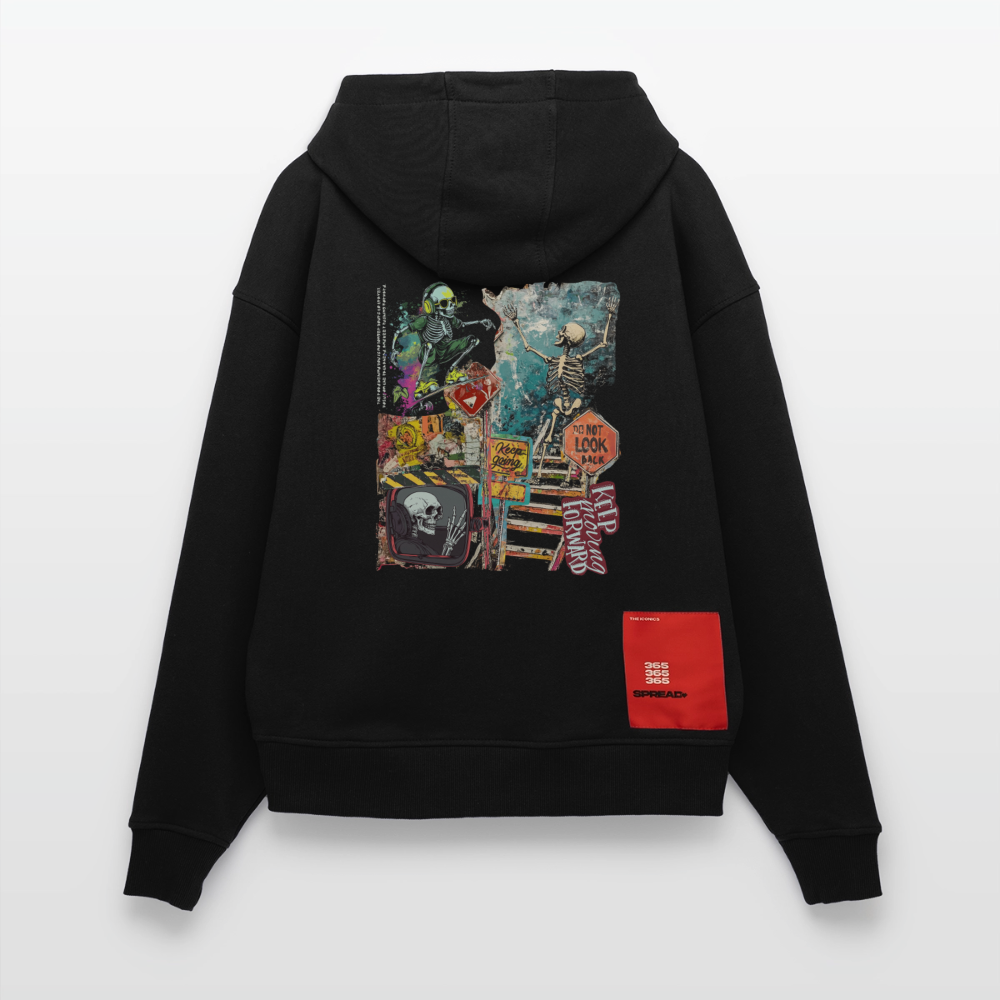 Tangaroa , Skelet, 1st | Heavyweight Oversized Bio Hoodie, Unisex - SOLID BLACK